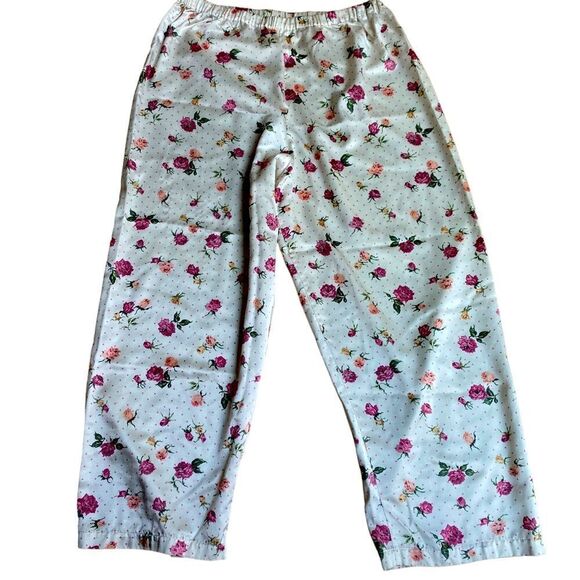 Barbizon 2 Piece Pajama Set Vintage Floral Roses - Picture 5 of 9